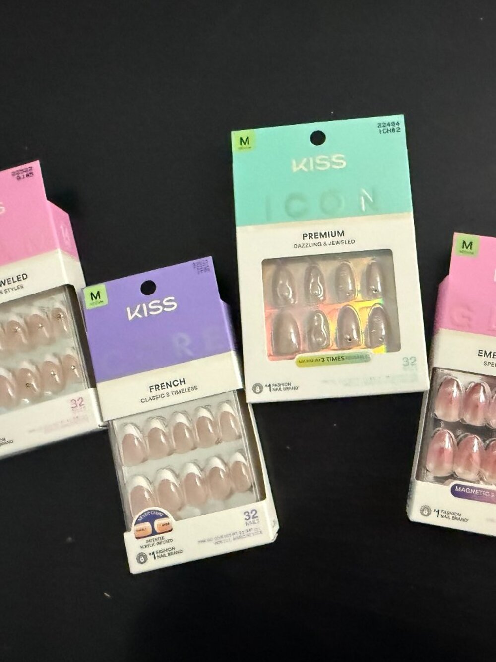 5 SETS - Press on Nails - Medium Length - KISS